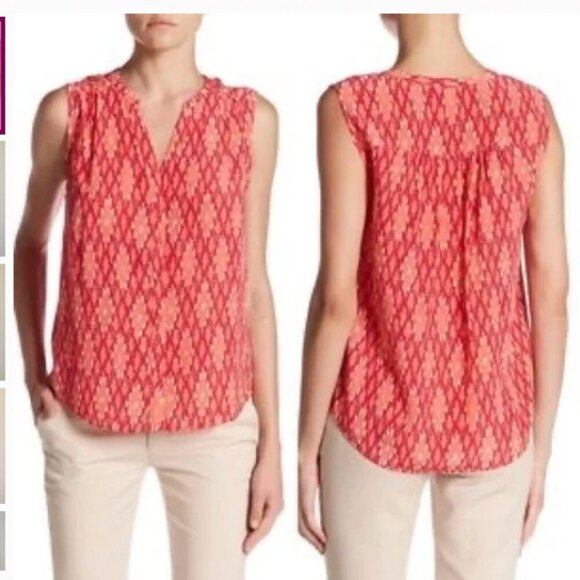 Joie finnegan Spiced Coral Silk Top - Size Large - Picture 1 of 8